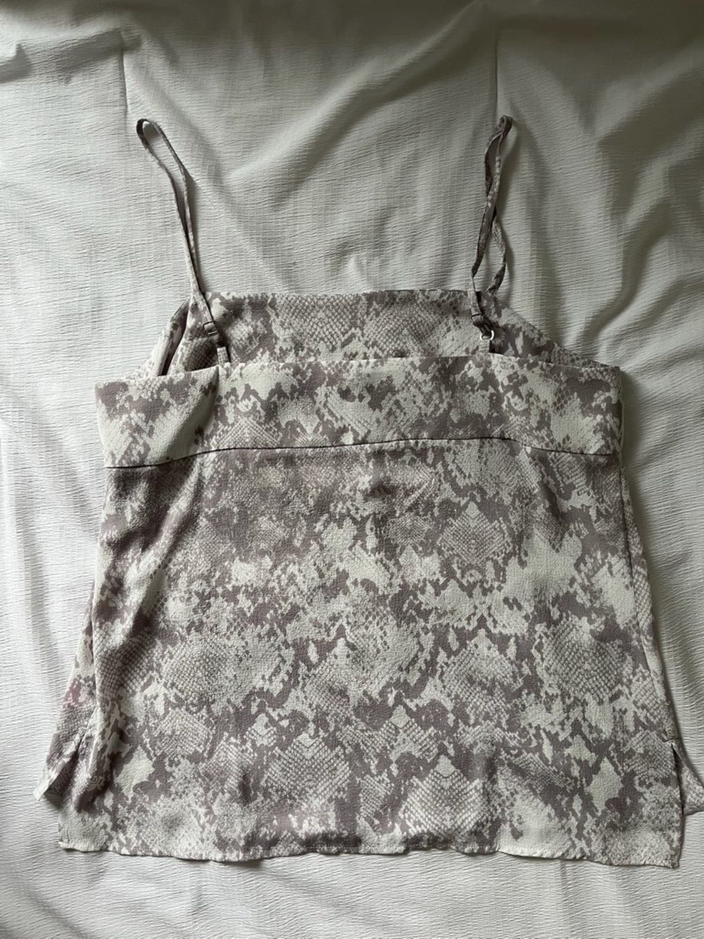 Womens Snake-Print Cami Top - Taupe & Cream